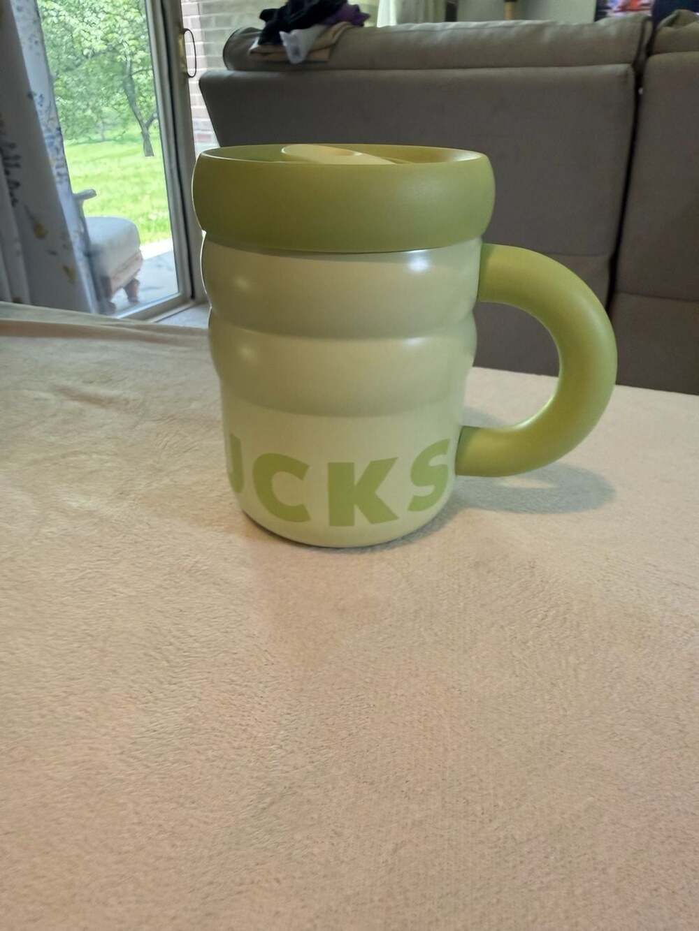 Starbucks Stainless Steel Rippled Mug 12 oz Light Green - Picture 3 of 4